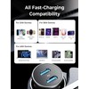 LISEN 90W USB C Car Charger, 2-Port PD 45W &