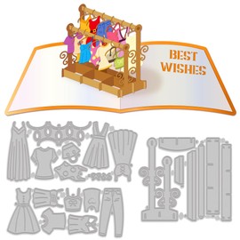 MAYJOYDIY 3D Pop-Up Hangers Clothes Cut Dies Clothes Metal Cutting Dies Cutting Dies Carbon Steel Cutting Dies Stencils DIY Craft Template for DIY Scrapbooking Album Decorative Embossing
