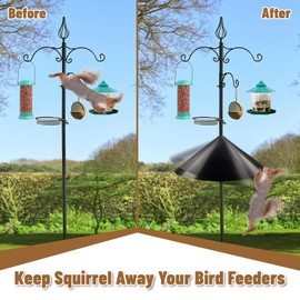 JISON21 Squirrel Baffle for Bird Feeder Pole，Outside Pole Mount Stopper & Bird House Guard for Outdoor Shepherd’s Hook and Anti Raccoon Poles, 14 Inch