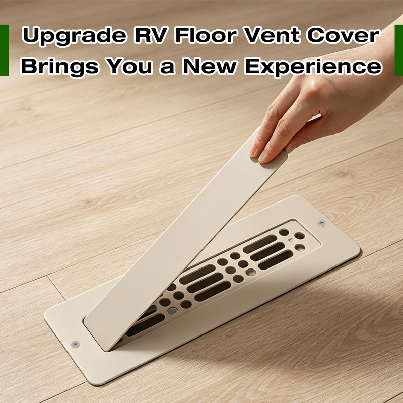 Aluminum RV Floor Vent Cover, 2"x10" RV Floor Register Vent