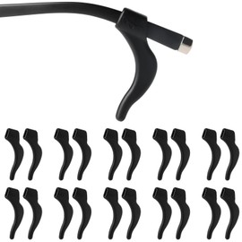 Dhoptical Eyeglass Ear Grip,10 Pairs Black Soft Silicone Glasses Ear Grip Temple Tips Eyeglass Pads Anti Slip Eyeglasses Ear Hook Comfort Sport