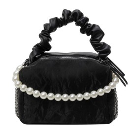 LeafIn B249 Women's Shoulder Bag, Mini Bag, Cross-body Pearl, Lightweight, Large Capacity, Crossbody 3-Way Mini Smartphone Shoulder Bag, Smartphone Pouch, Smartphone Shoulder, Black