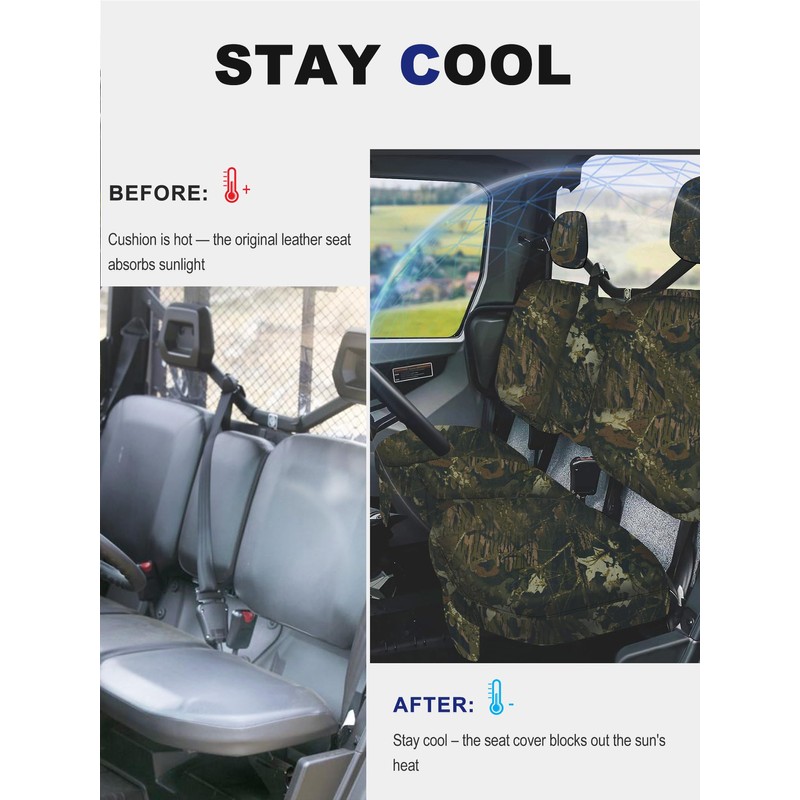 ZIDIYORUO Camo UTV Seat Cover, Waterproof Seat Cover Set Compatible