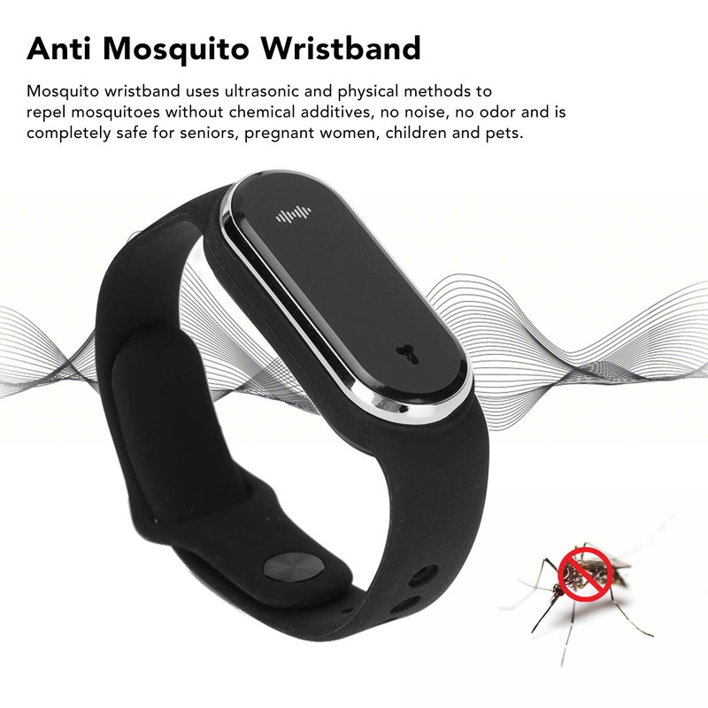 Ultrasonic Mosquito Repellent Bracelet Rechargeable Mosquito Repellent Watch with Time