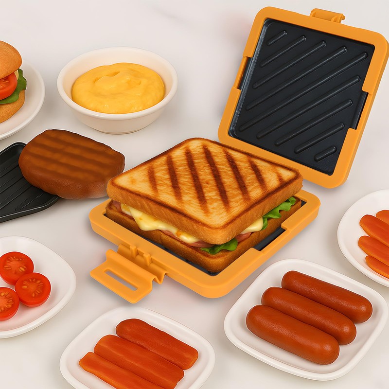 Microwave Crispy Sandwich Maker - 5.5" Non-Stick Panini Press with