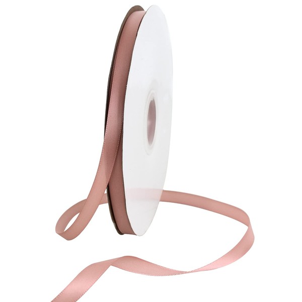 TONIFUL 3/8 in x 100yds Rose Gold Satin Ribbon Thin