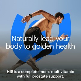 Wellthy His Daily Natural Multivitamin for Men, Premium Prostate Support Supplement, Support Hair Growth (30 Day)