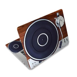 Laptop Decal Sticker Skin Cover, 12" 13.1" 13.3" 14" 15" 15.4" 15.6" Laptop Netbook Vinyl Skin Sticker Cover Art Notebook Protector (2 Wrist Pad Included), Removable Reusable, Retro Music Player