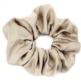 Mytoptrendz® Plain Large Super Soft Smooth Luxrious Silk Satin Scrunchies Hair Tie Elastic Hair Bobble Traceless Ponytail Holder For Girls Women (Beige)