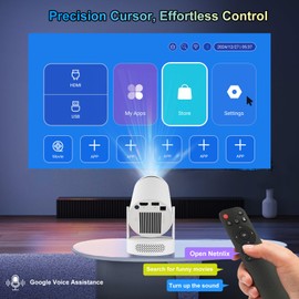 Mini Projector 4K support with Dual-Band WIFI6 5G Wireless 5.4 Bluetooth Android 11, Soundbase Speaker, Manual focus, Auto Vertical Keystone 180°Rotatable Portable Proyector for Home Bedroom Outdoor