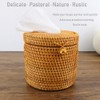 Handmade Cylinder Facial Tissue Box Holder, Woven Napkin Dispenser with