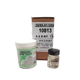 Weld-On 10813 810 Two-Part High-Strength Reactive Adhesive - Fast-Setting and Low-VOC, White, 1/4 Pint (4 fl oz)