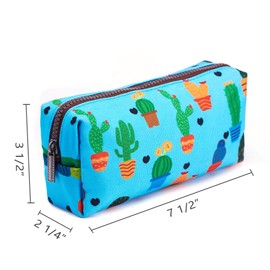 Cactus Pencil Case Students Canvas Pen Bag Pouch Stationary Case Makeup Cosmetic Bag (Cactus)