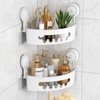 LEVERLOC Suction Cup Shower Shelf, Corner Shower Caddy 2 Pack