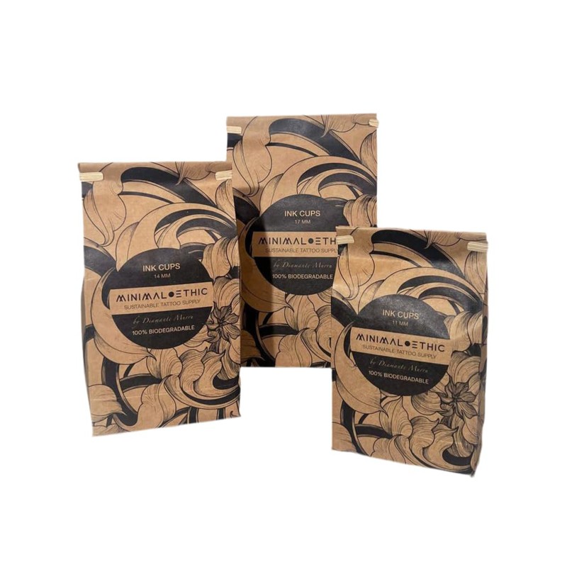 Tattoo Ink Cups Biodegradable, Multiple Sizes, Wheat Straw Material 500pcs