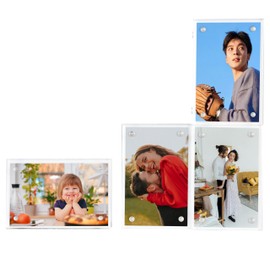 Arcosia Mini Polaroid Frame Magnets for Refrigerator 2x3,6 Pack Acrylic Magnet Picture Frames for Fridge Tabletop,Compatible with Polaroid/Fuji/Instax Mini Film/Print Photos Display Ornament (4)