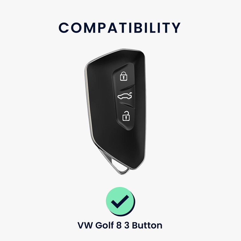 kwmobile Car Key Case Compatible with VW Golf 8 3-Button