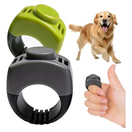 The Set of Easy Clicking Finger Ring Clicker Included Large and Small 2 Sizes,Dog clicker Trainer Suitable for Dogs Cats Horses traing Allowing Effective Versatile Training (2pcs Grey+Green)
