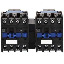 Baomain AC Contactor with Interlock CJX2-2501 110VAC 40A 6KV 50/60Hz 660V 3 Phase 3-Pole 1NC DIN Rail Mount Pack of 2