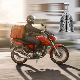 Wohlstand Bells for motorcycles, bell, motorcycle bell, guardian angel, guardian bell accessories or key ring for biker gifts, silver