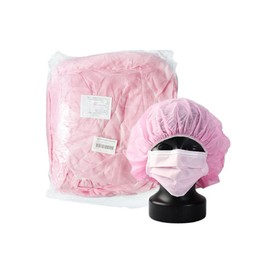 woongmarket Wung Store KM Disposable Head Caps Round Caps Pink 100 Sheets Disposable Hair Caps Kitchen Hair Caps