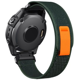 NotoCity For Fenix 6x Pro wristband, for Garmin Fenix 7x/5x/6x bracelet, Quickfit 26 mm for Garmin Fenix 3/3 HR/7x Pro/5x Plus bracelet, Enduro, Epix Pro 51 mm, Descent MK1 nylon bracelet (army green)