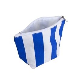 Recycled Cotton Striped Toiletry Bag, 220 g, 22.5 x 10 x 17 cm, Summer Design, Toiletry Bag for Beach and Cosmetics, Available in Blue, Beige and Yellow, lemon tree, Summertime