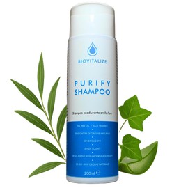 Gentle Anti-Dandruff Shampoo with Tea Tree Oil and Ivy Soothing and Cleansing with Organic Aloe and Active Ferments, No SLS/SLES, 200ml