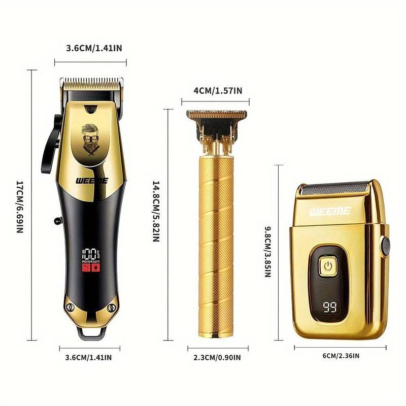 3-Piece Professional Blonde Hair Clipper & Trimmer Kit for Men