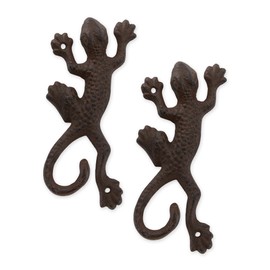 DII Cast Iron Collection Decorative Wall Hook Set, Lizard, 2 Count