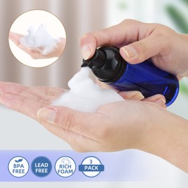 Livfa 60ml Foaming Plastic Pump Bottle Foam Dispenser, Refillable Empty Foam Soap Dispenser Bottle Mini (Pack of 10, Black)