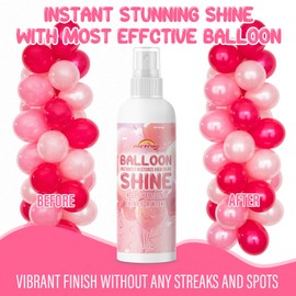 Instant Glow Balloon Shine Spray, Fragrance-free Balloon Shine Spray Latex Balloons, Waterproof Balloon Spray Shine, Perfect for Balloon Décor, Parties, Events, 8oz
