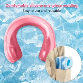 Neck Cooling Tube,Rapid Cooling Reusable ice Neck Cooler- Wearable Body Cooling Products for Outdoor Workers, Sports, and Relief from hot Flashes and Summer Heat Pink