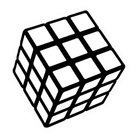 Spreadshirt Magic Rubik's Cube Glow in The Dark Sticker, 10 x 10 cm, White Matte