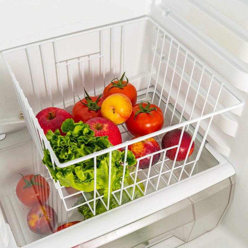 iPEGTOP Deep Refrigerator Freezer Baskets, Large Household Wire Storage Basket