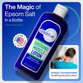 EPSOM-IT EPSOM-IT Soothing Muscle Lotion - Epsom Salt Magnesium Sulfate Cream Arnica for Muscle Stiffness, Discomfort, Topical Magnesium Lotion, Leg Cramps, Restless Legs, Knee and Achy Feet, 8.0 oz., 2-Pack