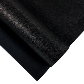 XHT 30x135cm Lychee Texture Solid Color Faux Leather Soft PU Vinyl Synthetic Leather for Earrings Bows Craft Making (Black)