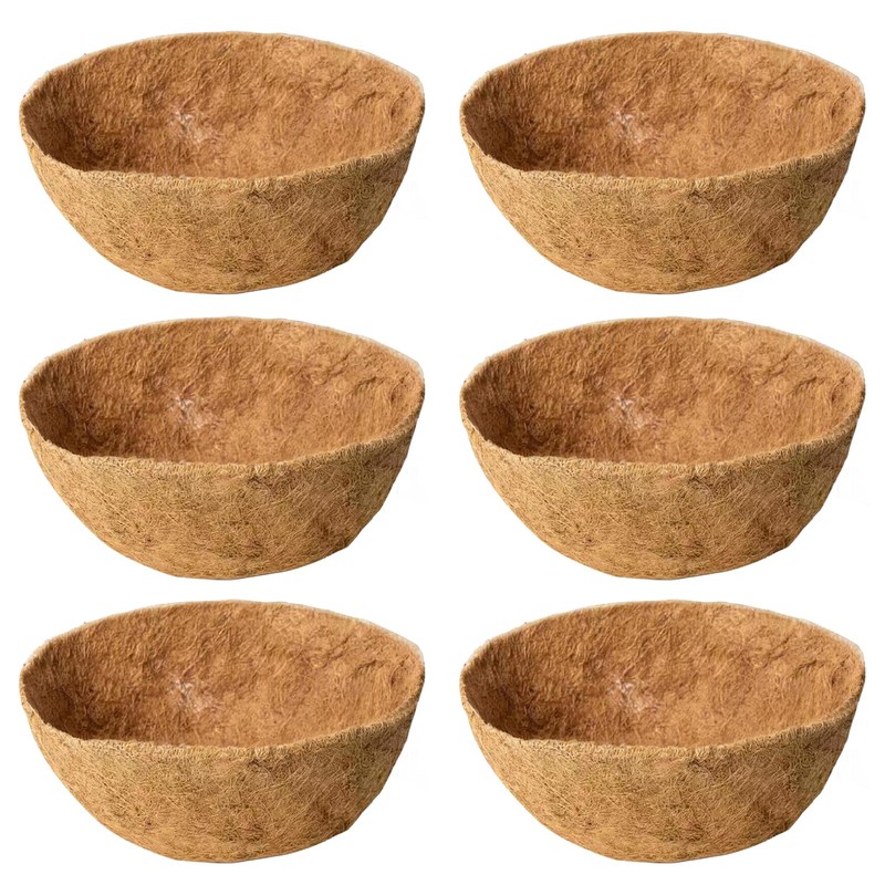 6 Pack 16 Inch Coco Liners for Hanging Baskets Coconut