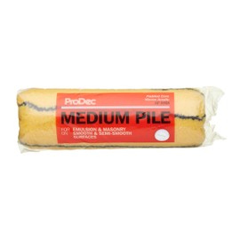 ProDec 250mm Professional Craft Grade Medium Pile Masonry Paint Roller, Heavy Duty Padded Core for Fast Coverage Painting with Smooth and Textured Masonry Paints on Exterior Walls
