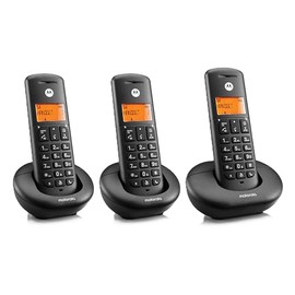 Motorola E203 Cordless Landline House Phone, Home Phone, Nuisance Call Blocking, Do Not Disturb Button, Amber Backlit Display, Trio Handset Pack
