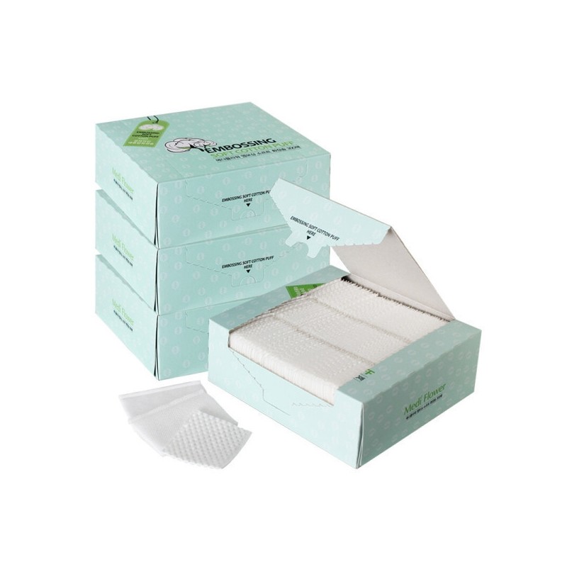 Embossed Soft Cotton Pads 300 Sheets 1+1 +1+1 Total 1200