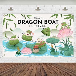Wollmix Dragon Boat Festival Decorations Banner 70.8x43.3 Inch Sign Poster Backdrop Party Supplies Gifts Prop Background Decor Flags Outside