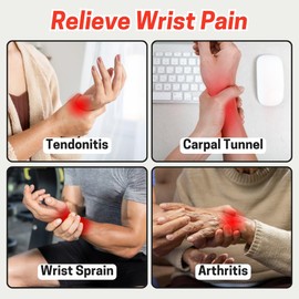 Zeencare Heating Pad Wrist Wrap for Pain Arthritis Carpal Tunnel Tendonitis, 3 Heat & Vibration Levels Hand Heating Pad, Rechargeable Cordless Heated Wrist Thumb Brace for Left Right Hands