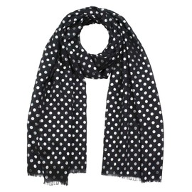 Basic Sense Polka Dot Silver Foil Print Scarf, Black