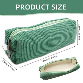 Pencil Case, Aesthetic Pencil Case in Corduroy, Pencil Case Girls, Small Pencil Case, for Boys, Teenagers, Back to School, Pencil Case, Study Must Haves, Pencil Case, Green, Unisex