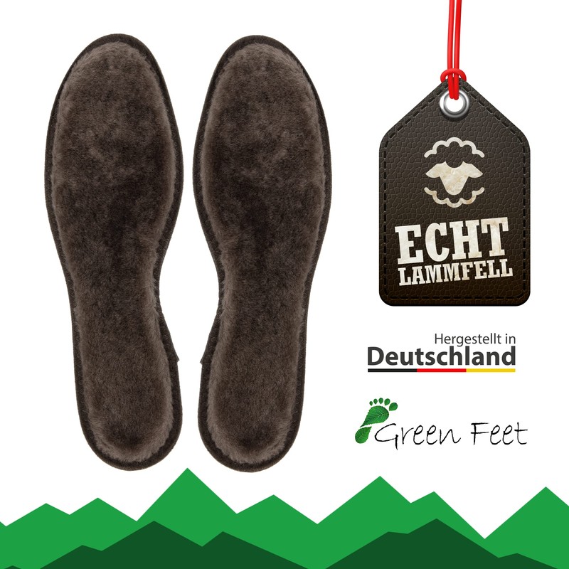 Real, Warm Lambskin Insole, Brown, with Aluminium Base I Size