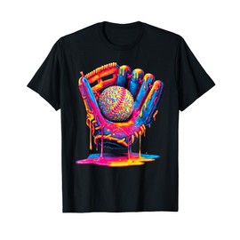 Ice Cream Drip Baseball Stuff Baseball Gloves Boys Graphic T-Shirt