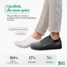 Fiera Besa Sneaker Socks Bamboo Socks 5 Pairs, White, 39 - 42