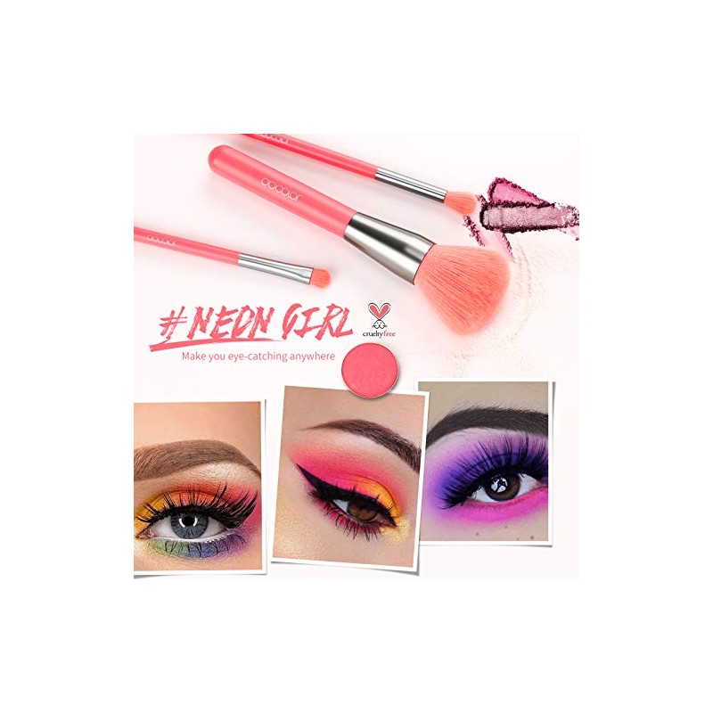 Docolor - Juego de 10 brochas de maquillaje, Melocotón neón