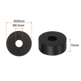 sourcing map 16pcs Rubber Spacer 1 Inch OD 0.26 Inch ID 0.4 Inch Thick Neoprene Round Anti Vibration Isolation Pads Isolator Rubber Washers Bushings for Home Cars Boat Accessories, Black